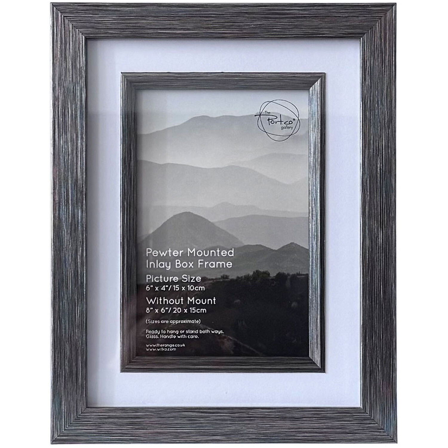 Pewter Mounted Inlay Box Frame - Pewter / 6 x 4 inch