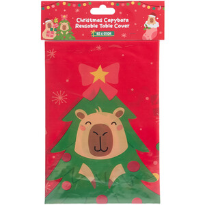 Christmas Capybara Reusable Table Cover
