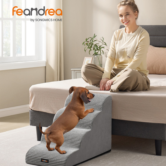 Feandrea Dog Steps, Waterproof Pet Stairs with Anti-Slip Designs