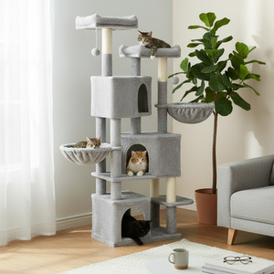 FEANDREA Large Cat Tree with 3 Cat Caves, 164 cm