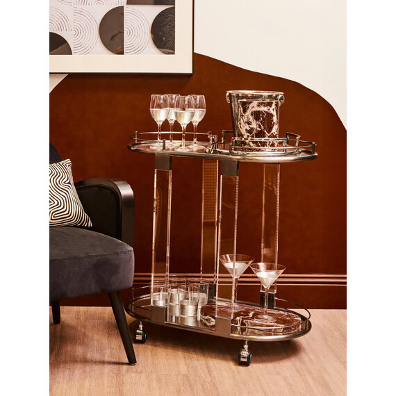 Oria Drinks Trolley in Metallic Frame
