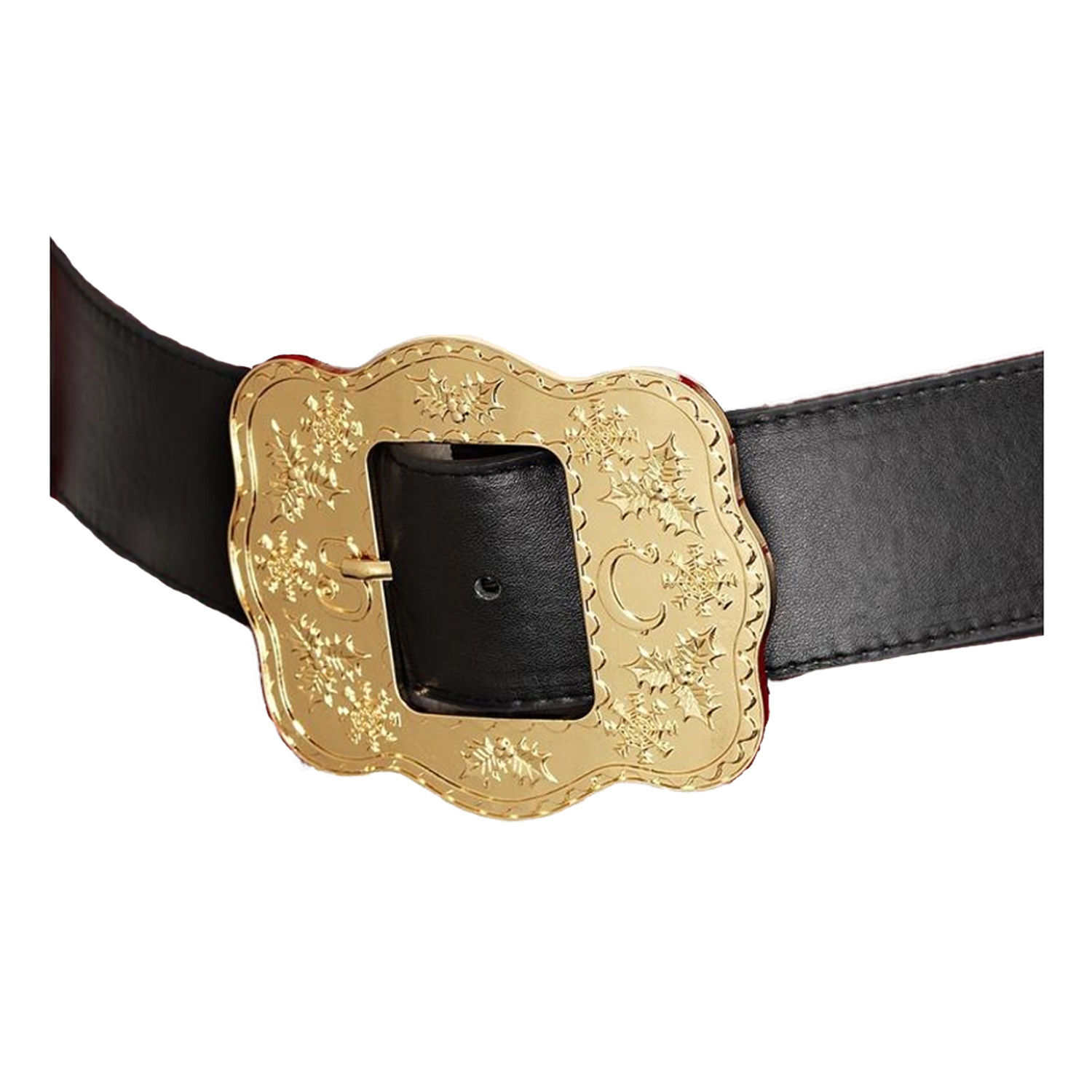 Smiffys Deluxe Santa Claus Christmas Costume Belt - Black/Gold