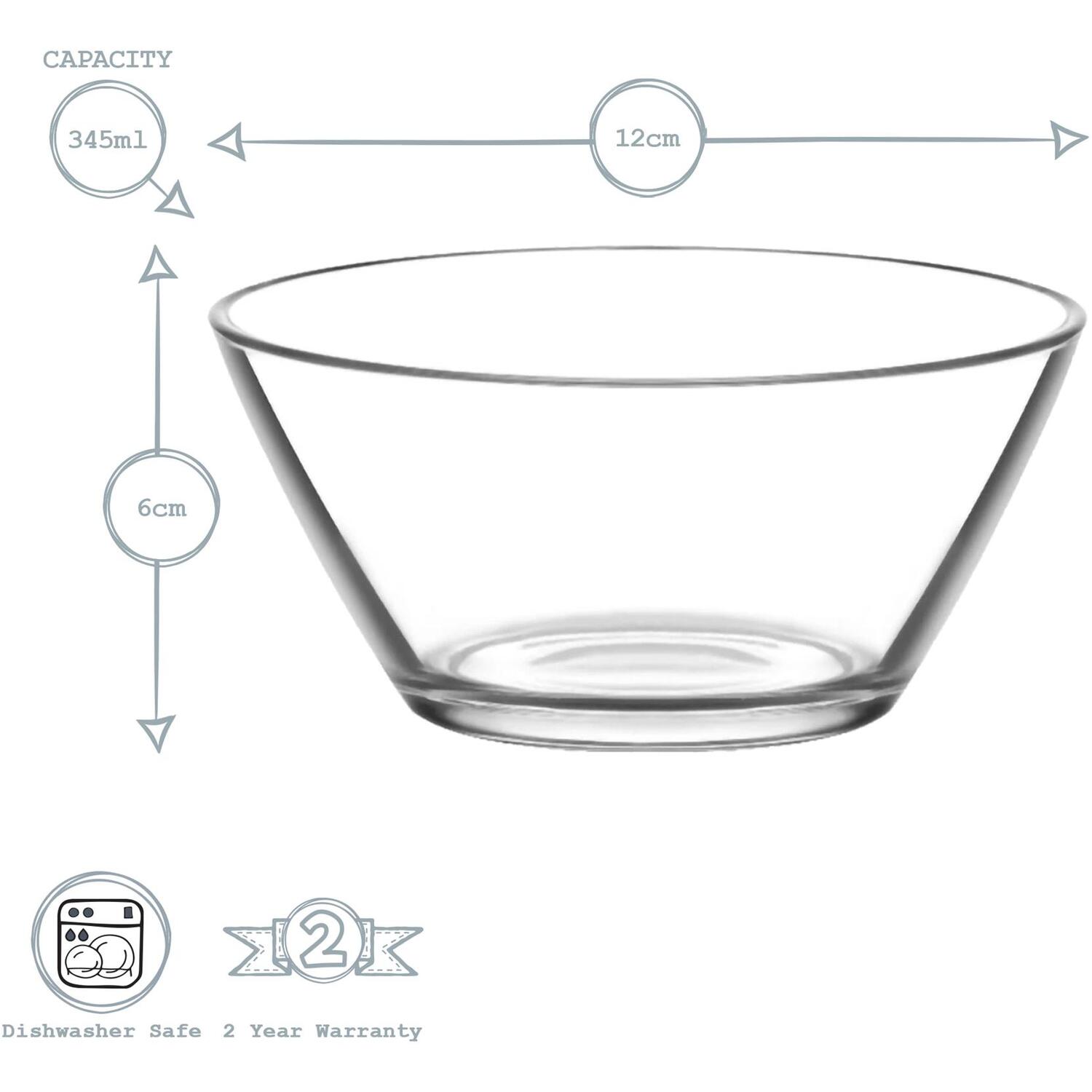Lav Vega Glass Serving Bowls - 12Cm - Clear - Pack Of 6 - Clear
