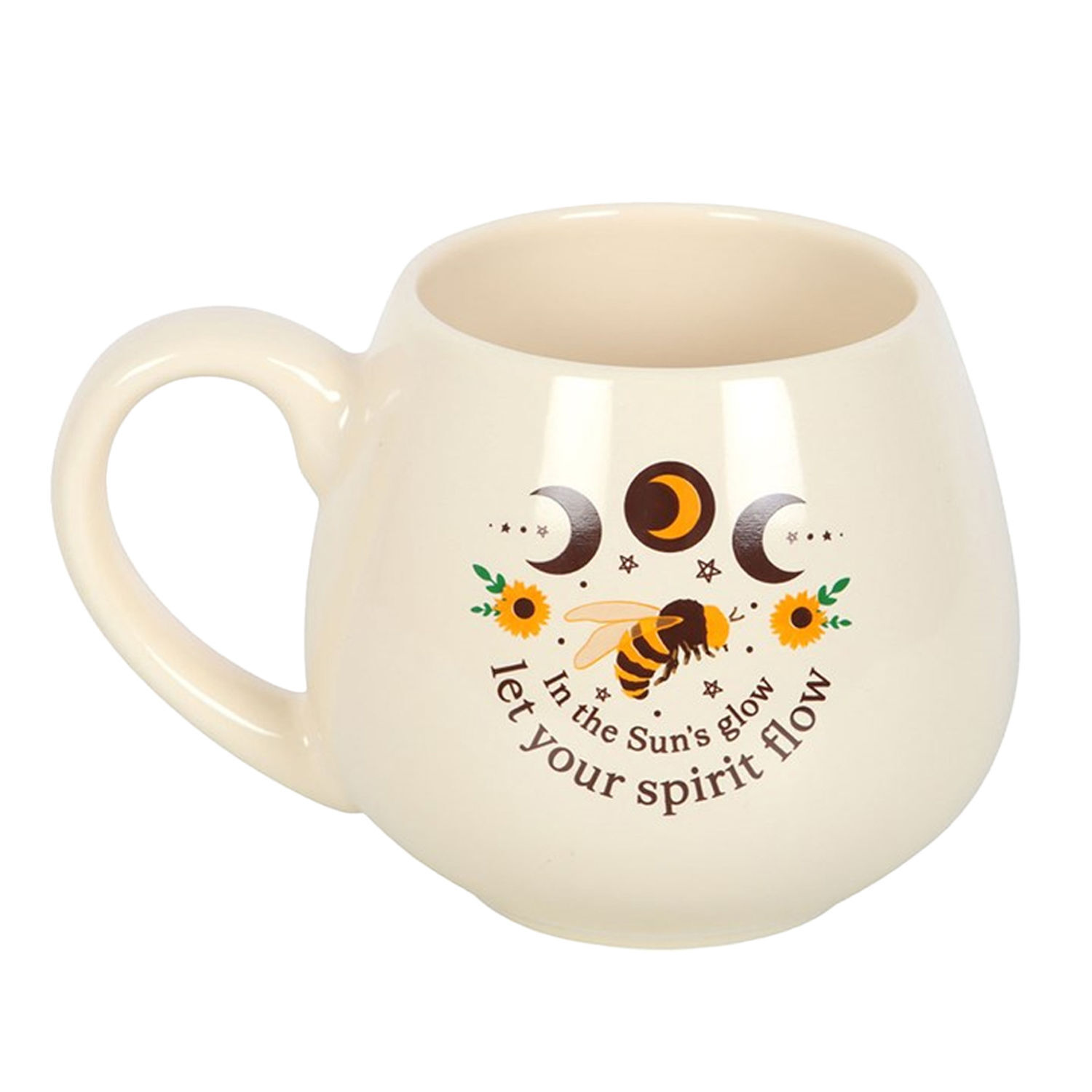 Something Different Let Your Spirit Flow Rounded Mug - Cream/Brown/Yellow
