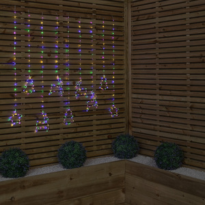 1.2 x 1.1m Christmas Window Curtain Light with 327 Multi-Coloured LEDs