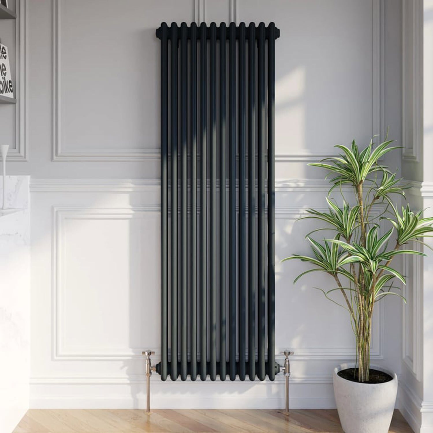 Temprazo Traditional Colosseum Double Bar Column Radiator Anthracite 300 X 1190Mm - Anthracite / 1600Mm / 100Mm / 560Mm