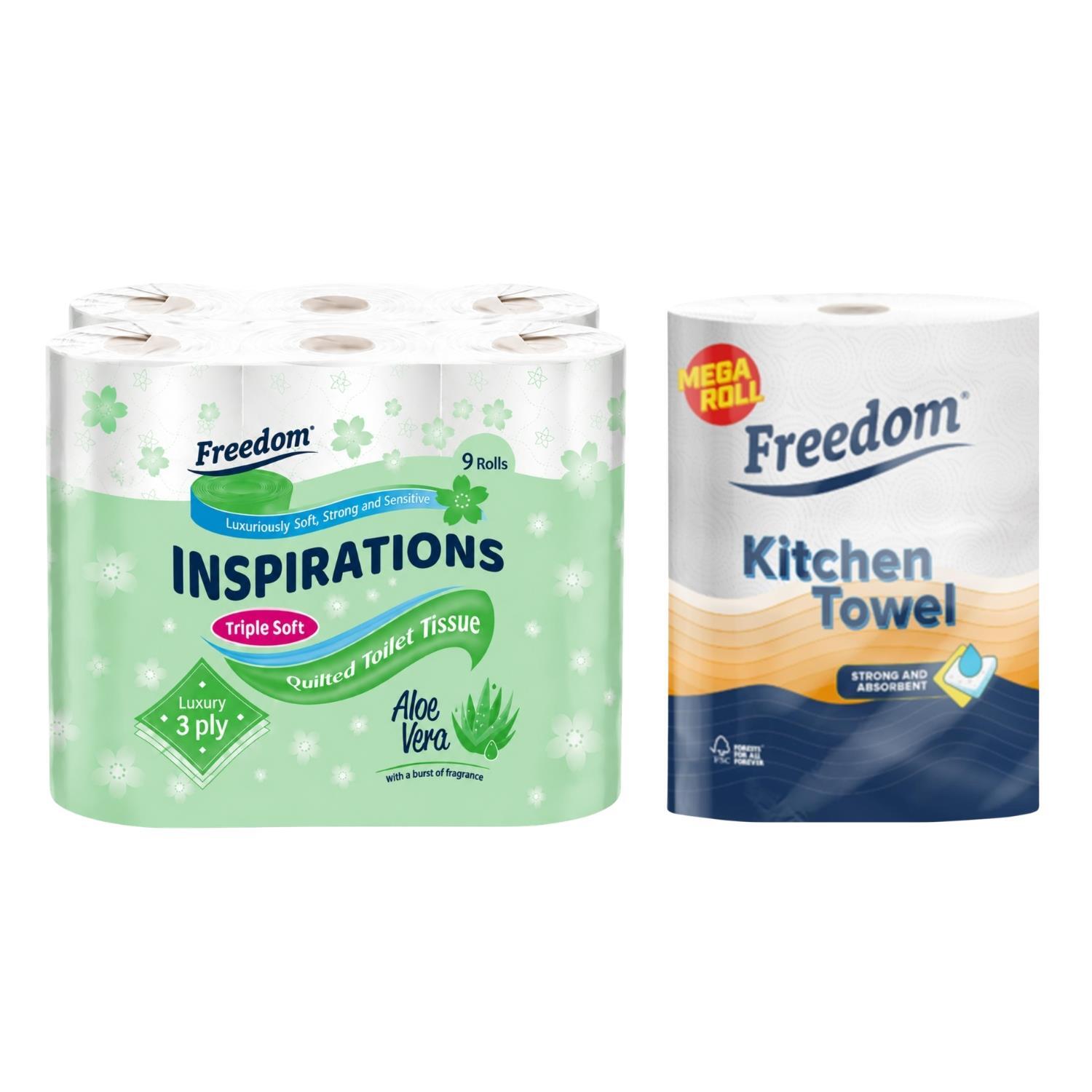 B&Q - Aloe 3-Ply Toilet Paper 45 Rolls + Rhino Jumbo Kitchen Towels 6 Rolls - Image 3