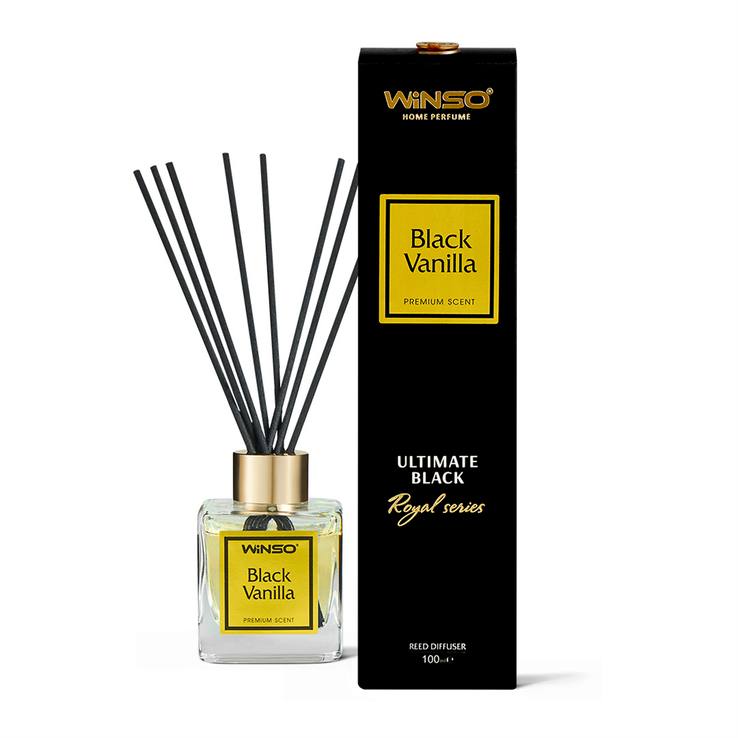 Winso Reed Diffuser Perfume Premium Black Vanilla Scent Royal Series 100ml - Black