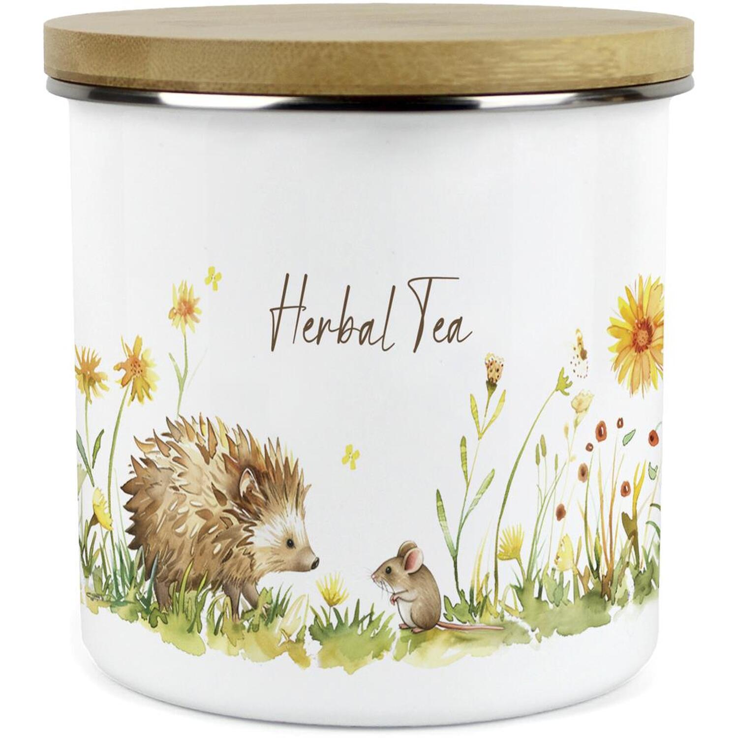 Purely Home Hedgehog & Mouse Large Kitchen Storage Canister - White / Large