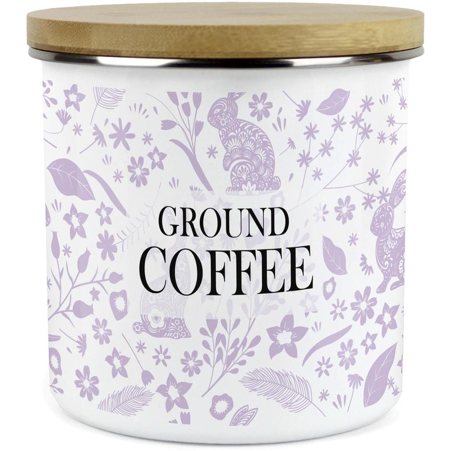 Purely Home Lilac Wild Rabbits Large Kitchen Storage Canister - Blue / 130Mm / Large