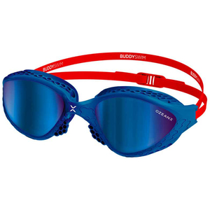 OzeanX Swim Goggles Navy Red/Blue Mirror