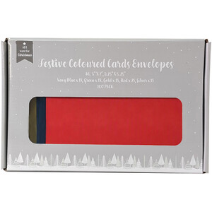 Pack of 100 Festive Coloured Cards and Envelopes