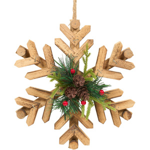 Natural Wooden Floristry Snowflake Decoration