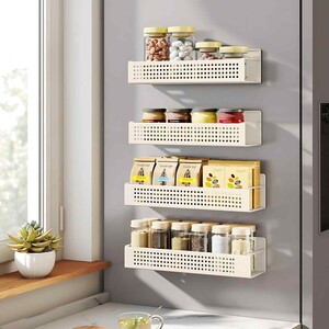 Set of 4 Magnetic Spice Racks No Drill, White