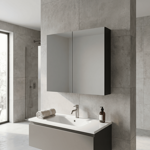 Balterley 800 Mirror Unit 50 50 - Gloss Grey