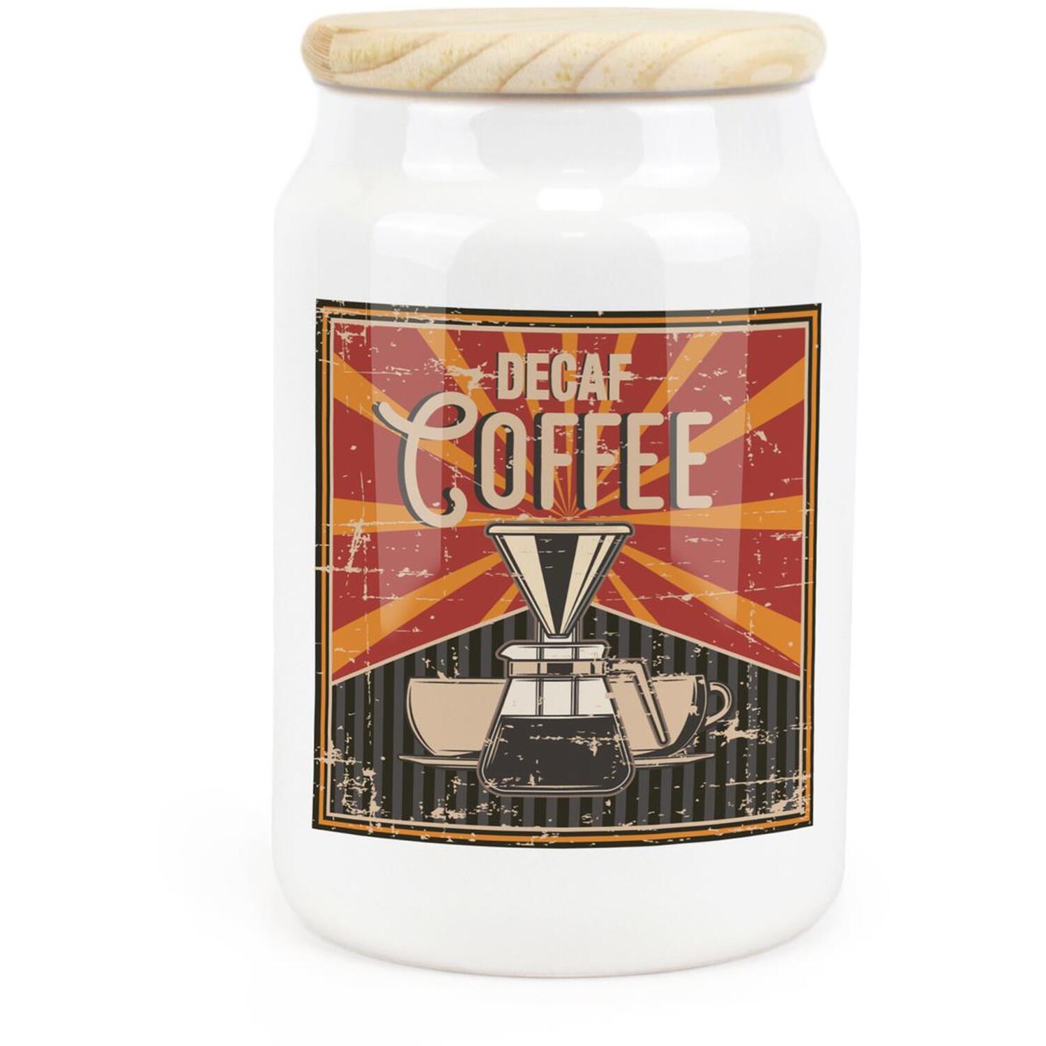 Purely Home Retro Drinks Ceramic Decaf Coffee Storage Canister - Red - Image 1