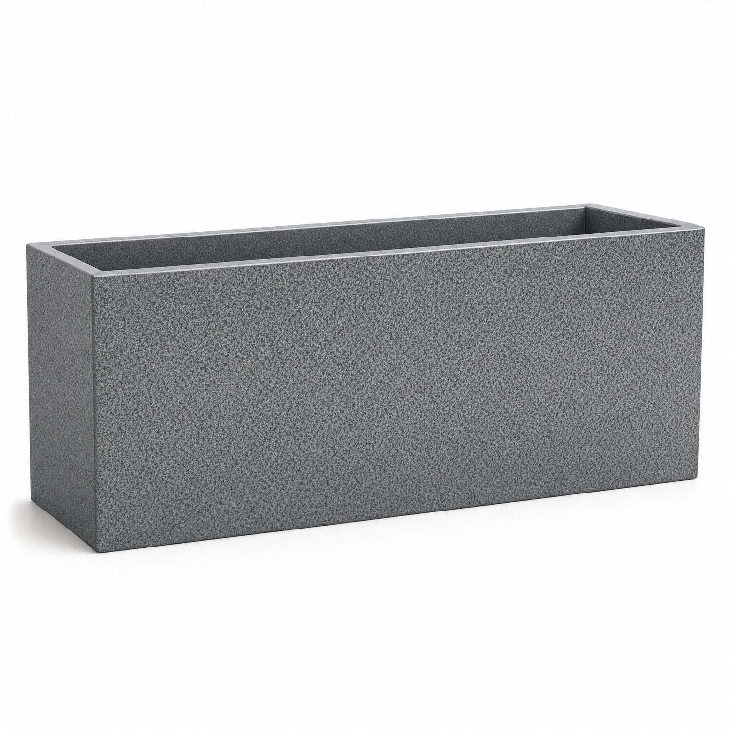 Tulipy Silver & Black 1.2M/1M/75Cm/70Cm Zinc Galvanised Trough Planter | No Assembly Needed | Lightweight (, L75cm X W32cm X H32cm) - Image 2