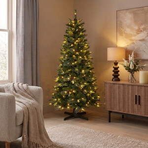 7ft Pre-Lit Ascot Artificial Fir Christmas Tree