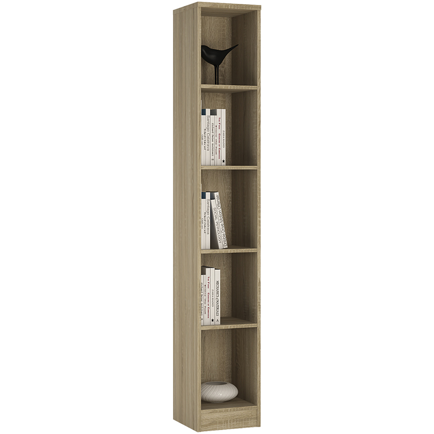 Furniture To Go 4 You Tall Narrow Bookcase - Oak - Image 1