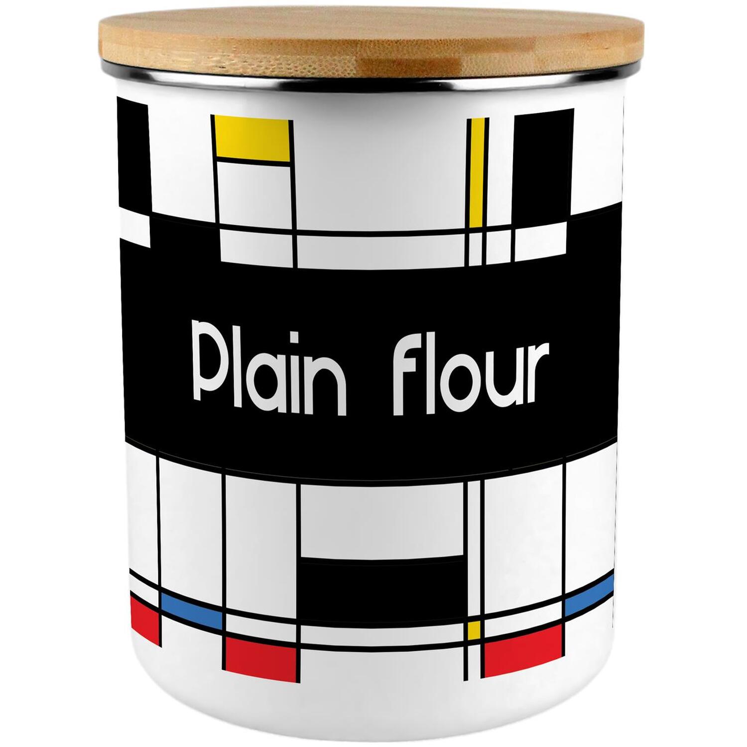 Purely Home Retro Art Deco Extra Large Plain Flour Canister - Multi - Image 1