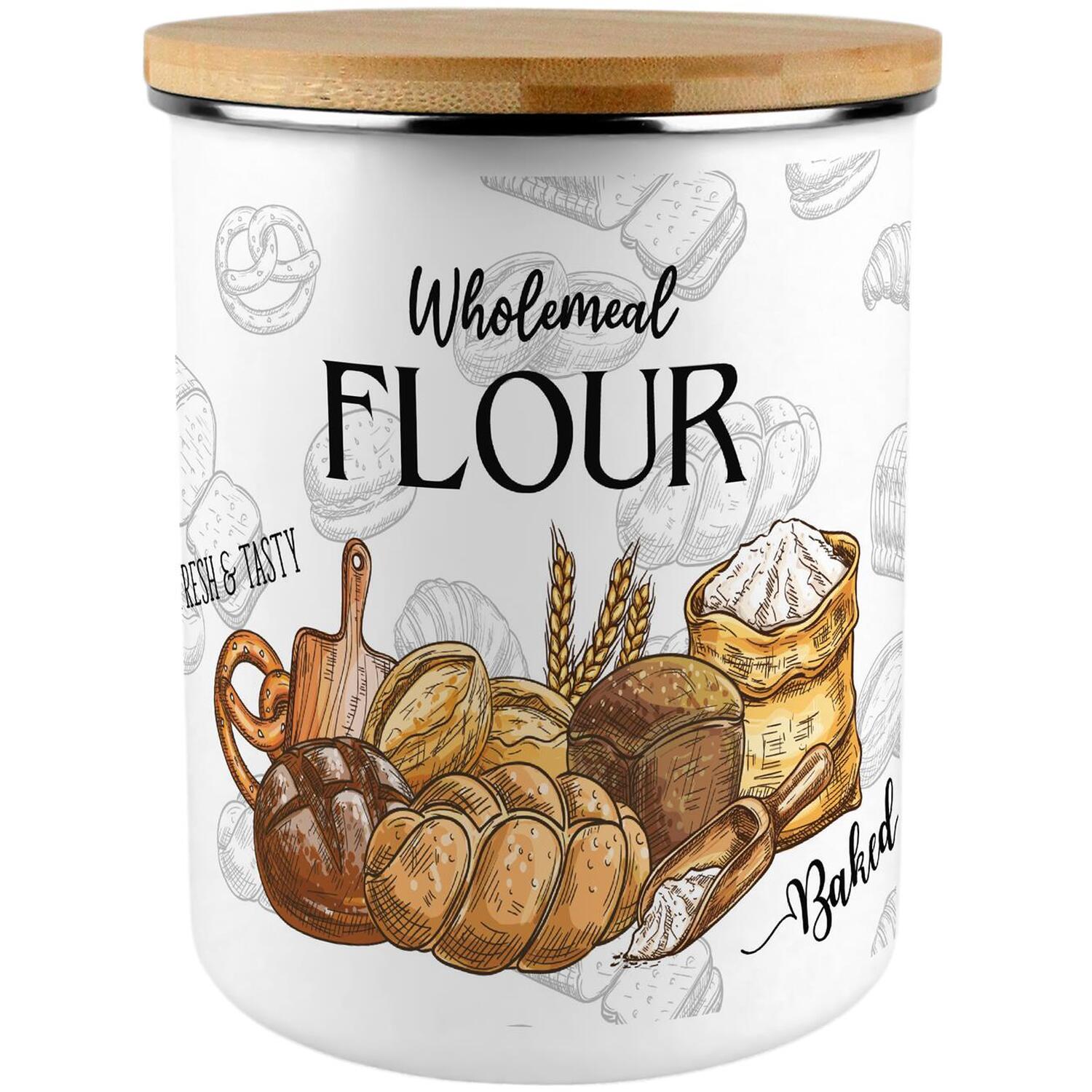 Purely Home Sweet Treats Extra Large Wholemeal Flour Canister - Brown - Image 1