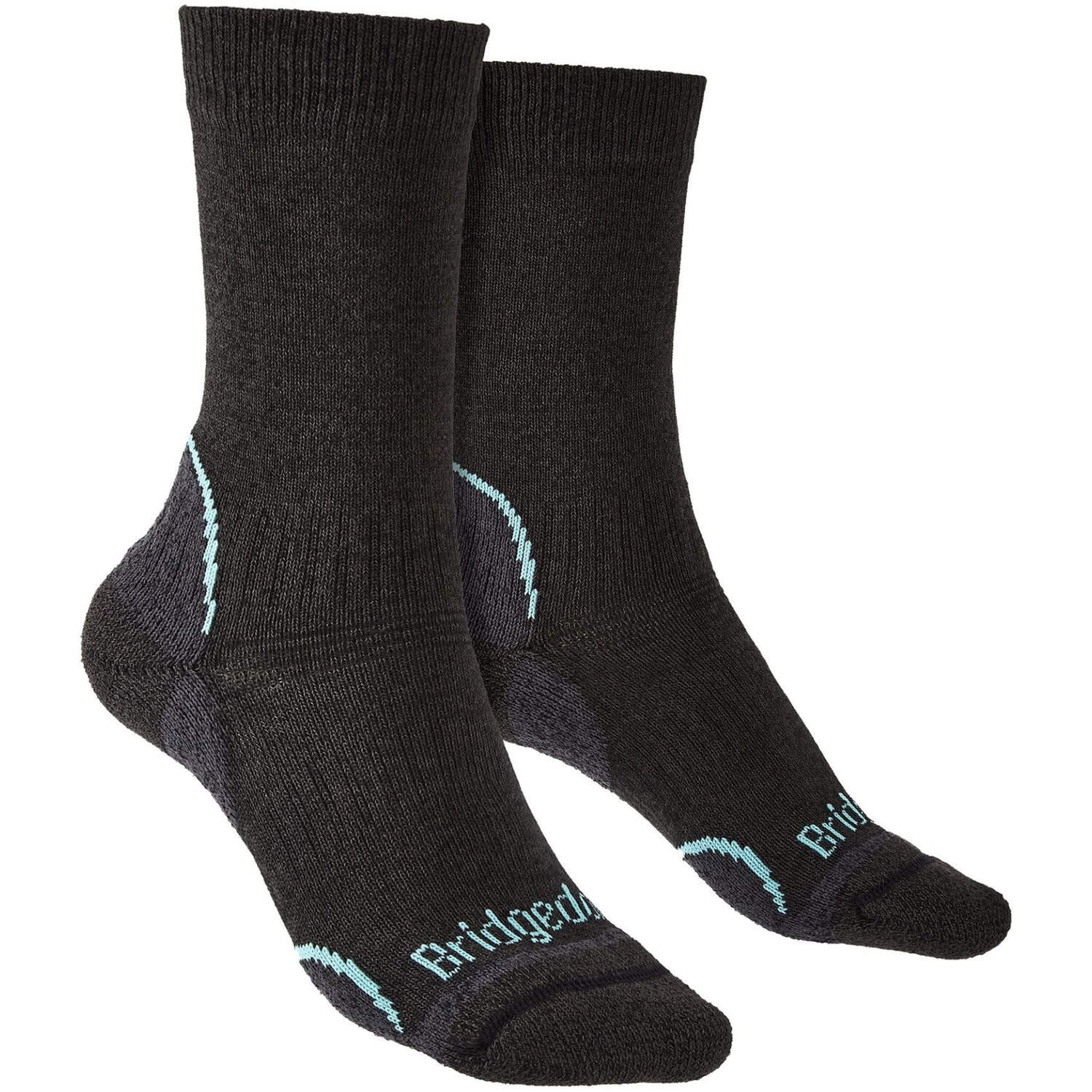 Bridgedale Women's Grey Hiking Lightweight T2 Coolmax Performance Boot Socks In | Size: 3-4.5 - Image 2