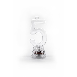 Shatchi Number 5 Light-Up Cake Topper with 4 Attached Candles, Flashing Colour-Changing.