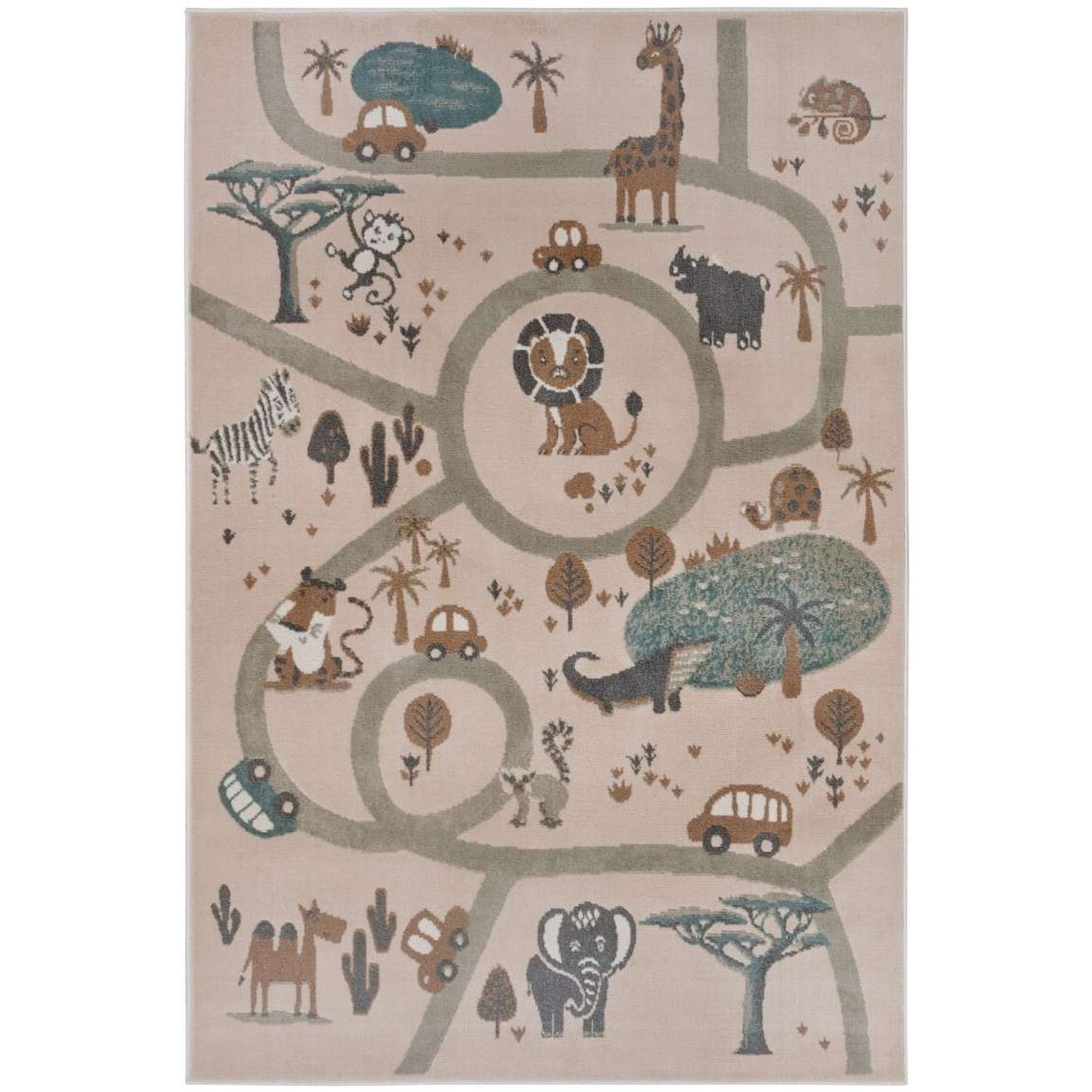 Hanse Home Adventures Childrens Animal Park Polypropylene Fun Rug Brown