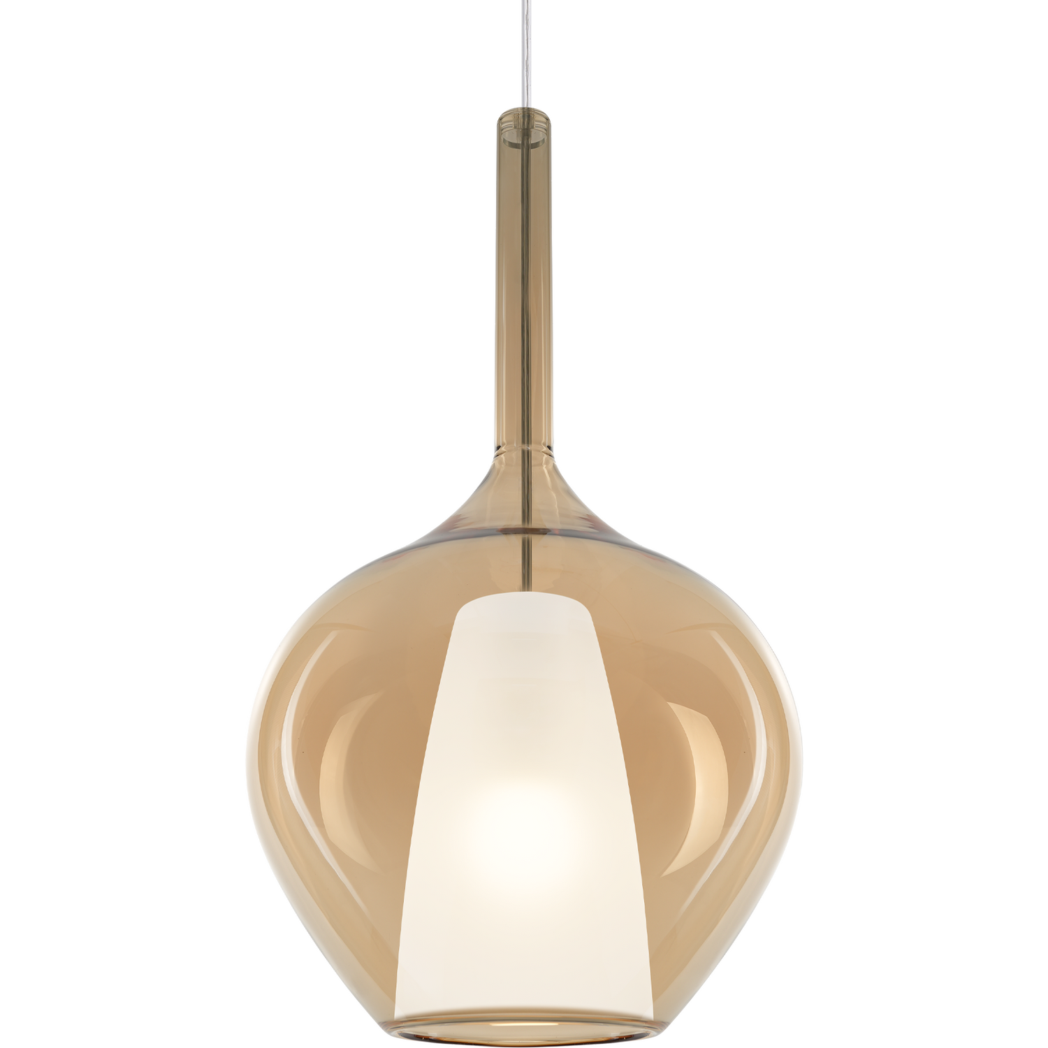 Kalique I 28cm Dome Pendant Ceiling Light Amber 1x E27 - Image 3