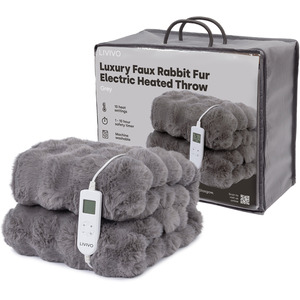 Premium Sherpa Heated Throw Grey