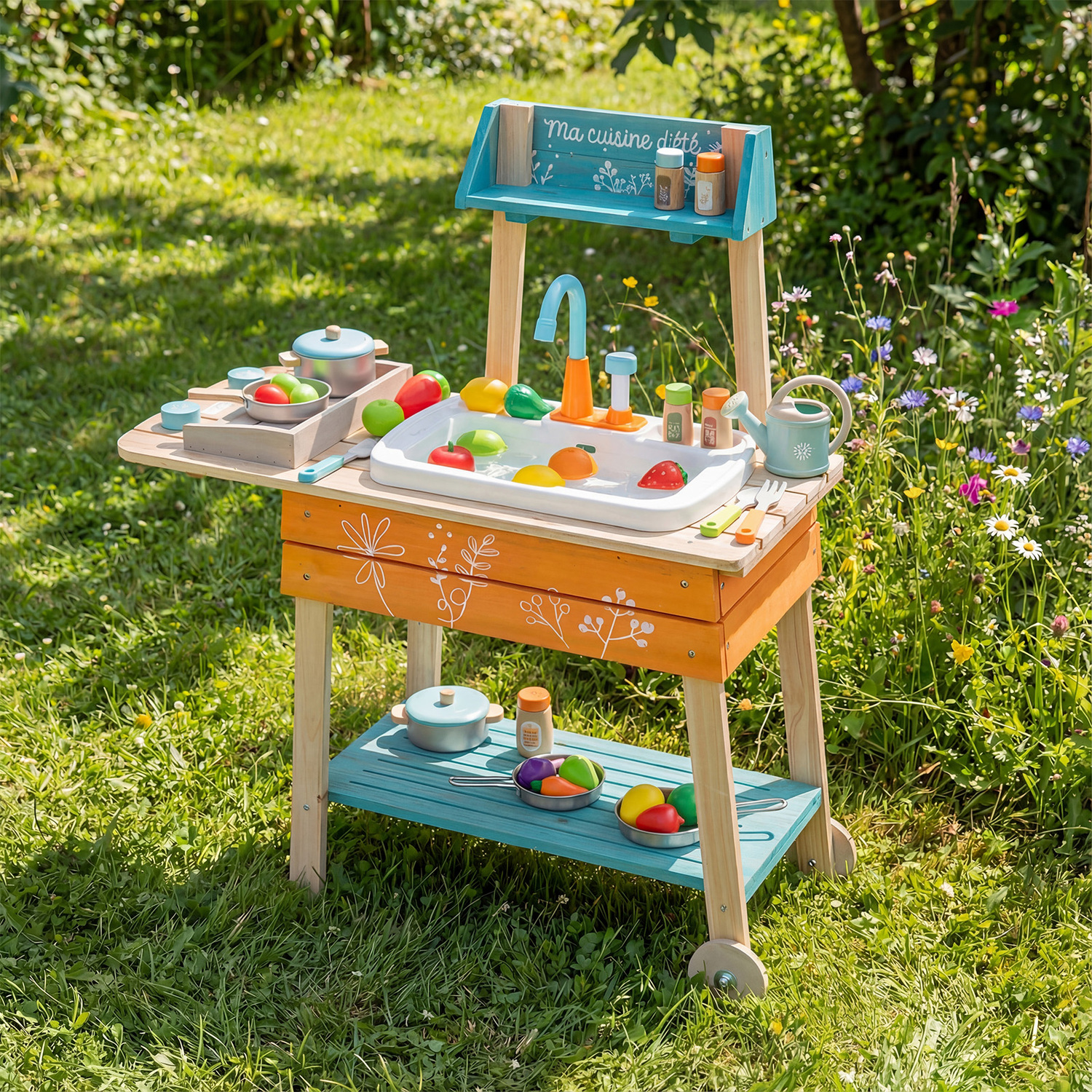 Outdoor Kids Play Kitchen Set - Orange