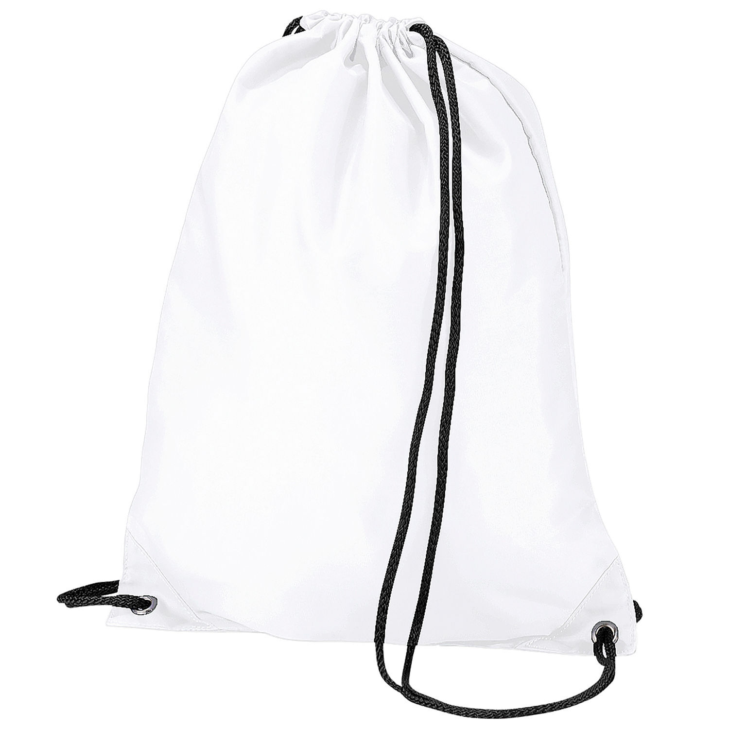 Bagbase Budget Water Resistant Sports Gymsac Drawstring Bag (11 Litres) (Pack Of 2) C - White