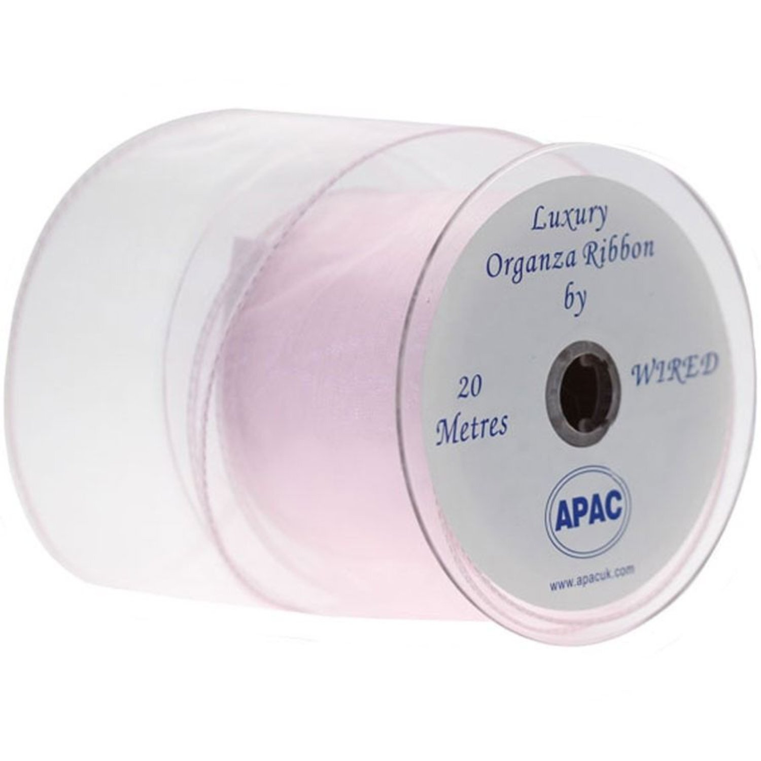 - Baby Chiffon Ribbon 70mm 2 PackPink Wired Organza - Image 1