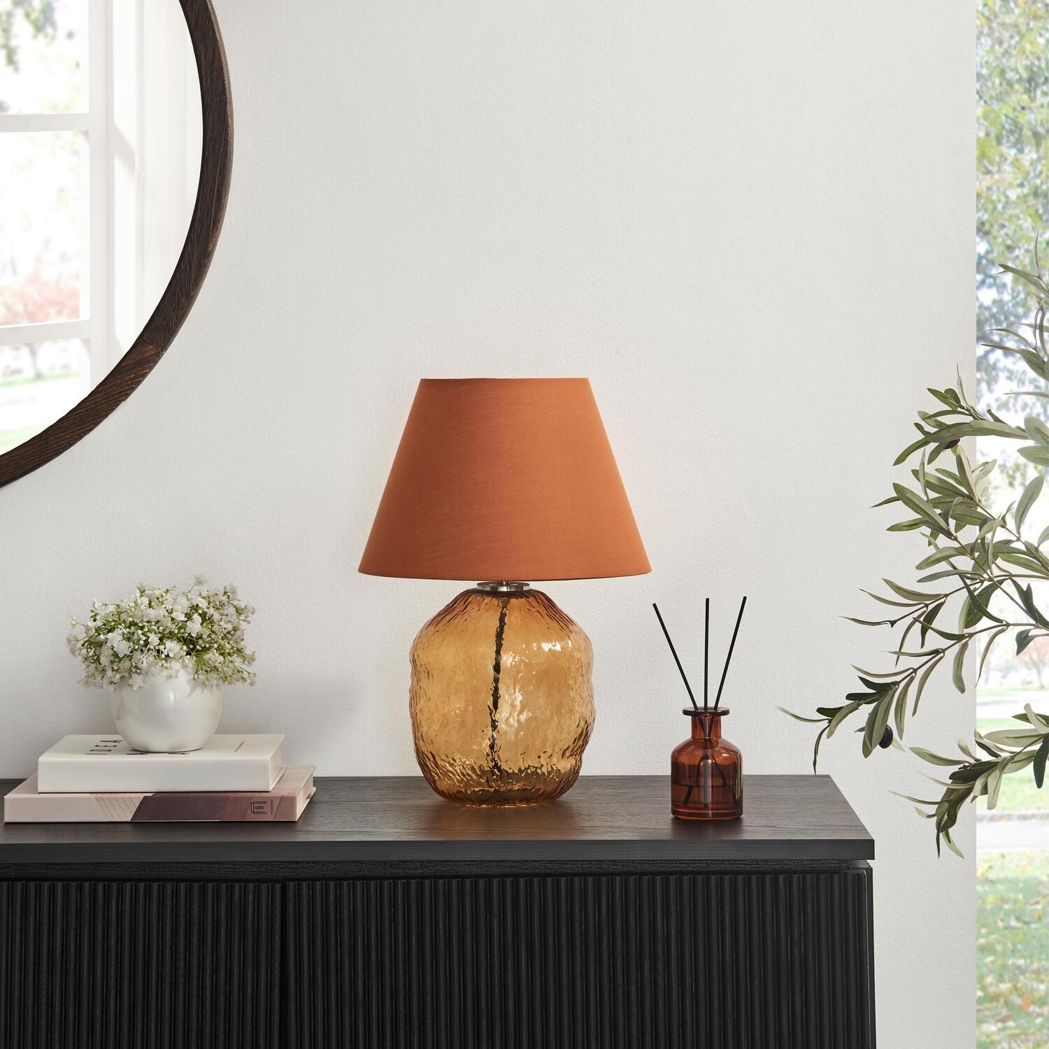Furnitureboxuk Unisex Orange Flynn Glass Table Lamp Size 1 - Image 1