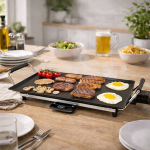 Electric Non-Stick Teppanyaki Grill 48 x 27CM BBQ Hot Plate