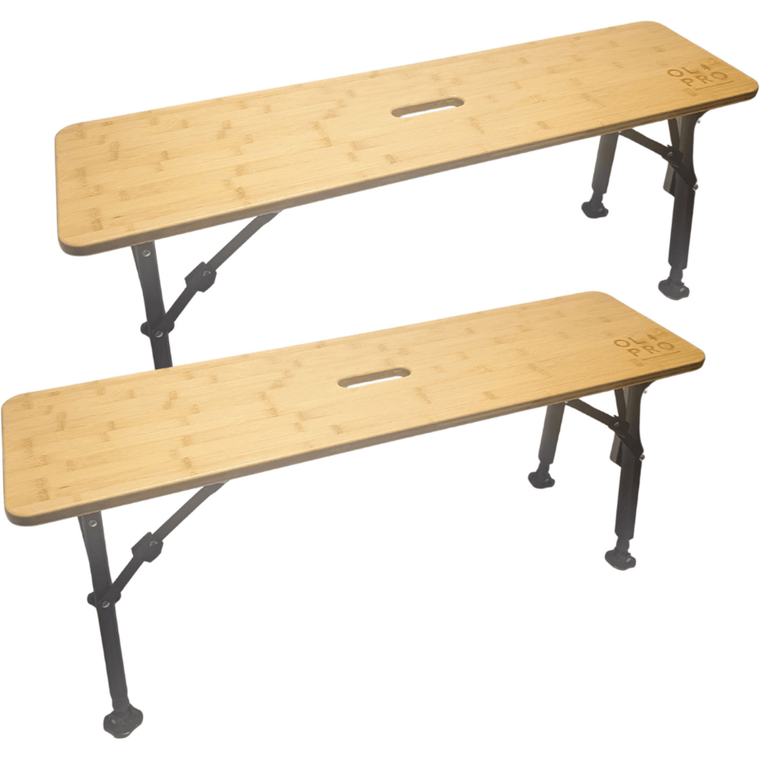 Olpro Folding Bamboo Bench Set Of Two - Bamboo