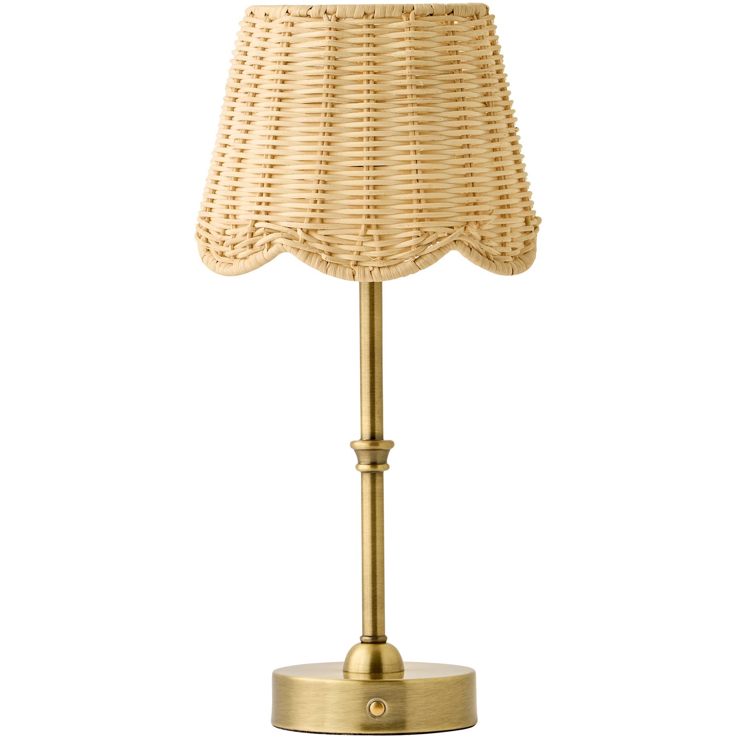 Valuelights Unisex Gold Lowe Natural Rattan Taper Shade Metal Portable Rechargeable Table Lamp In - Image 3