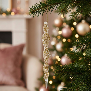 Gold Beaded Icicle