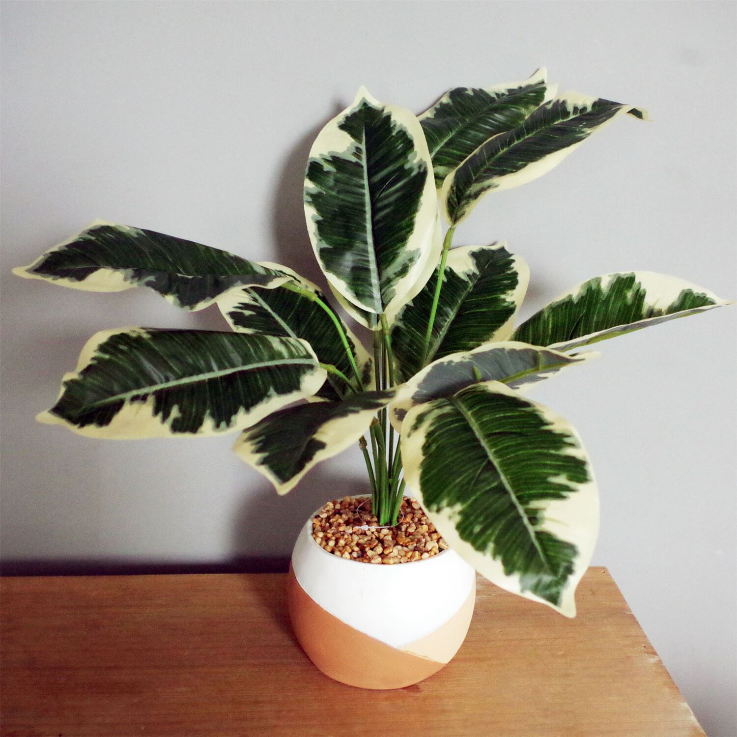 Leaf Artificial Pothos Plant Variegated Shrub Planter - 40Cm Pothos Variegated Plant Planter - Image 1