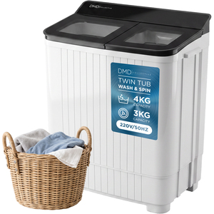 Portable Twin Tub Washing Machine 4kg Wash 3kg Spin Dryer 520W