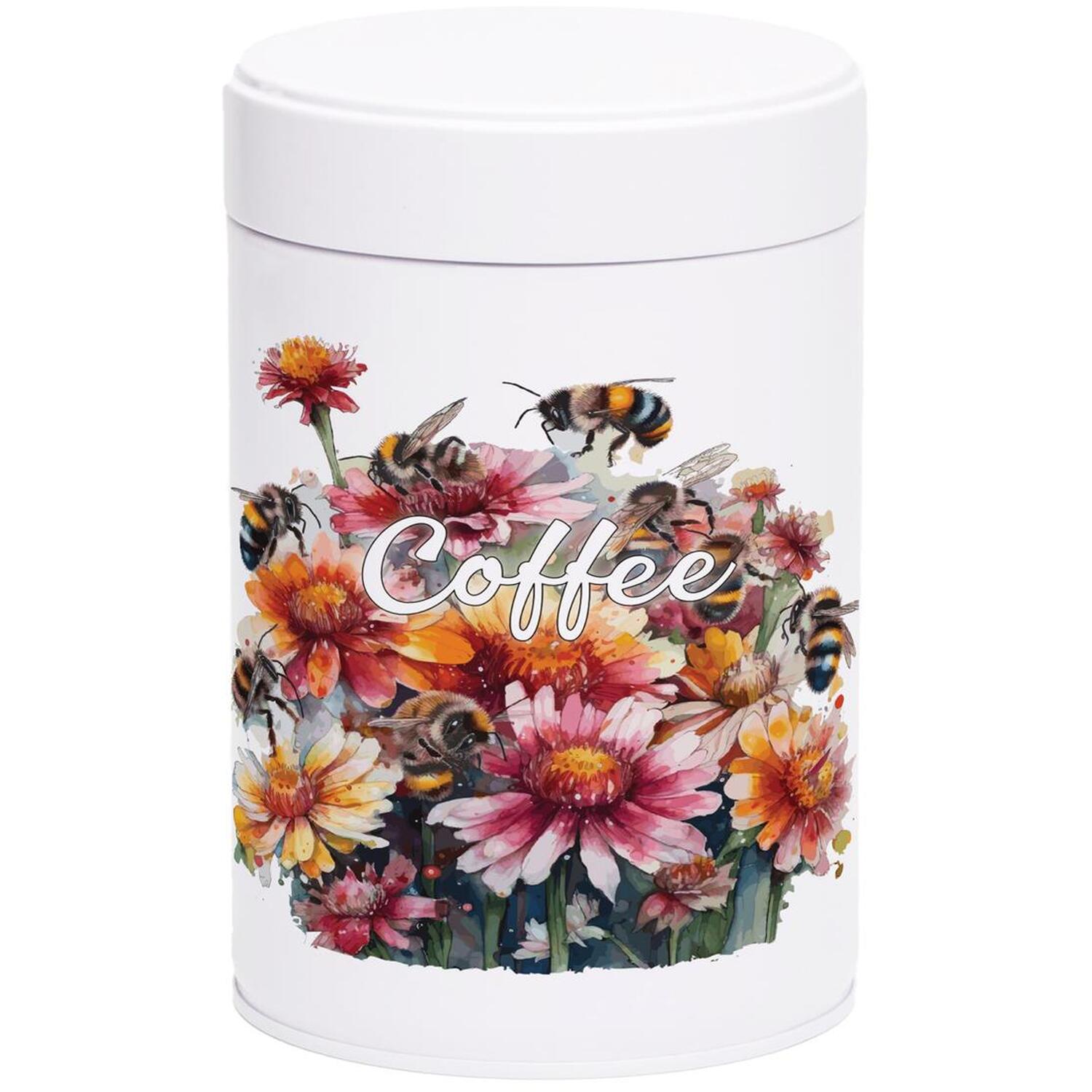 Purely Home Flowers & Bees Twist-Lid Kitchen Canister - Coffee - Image 1