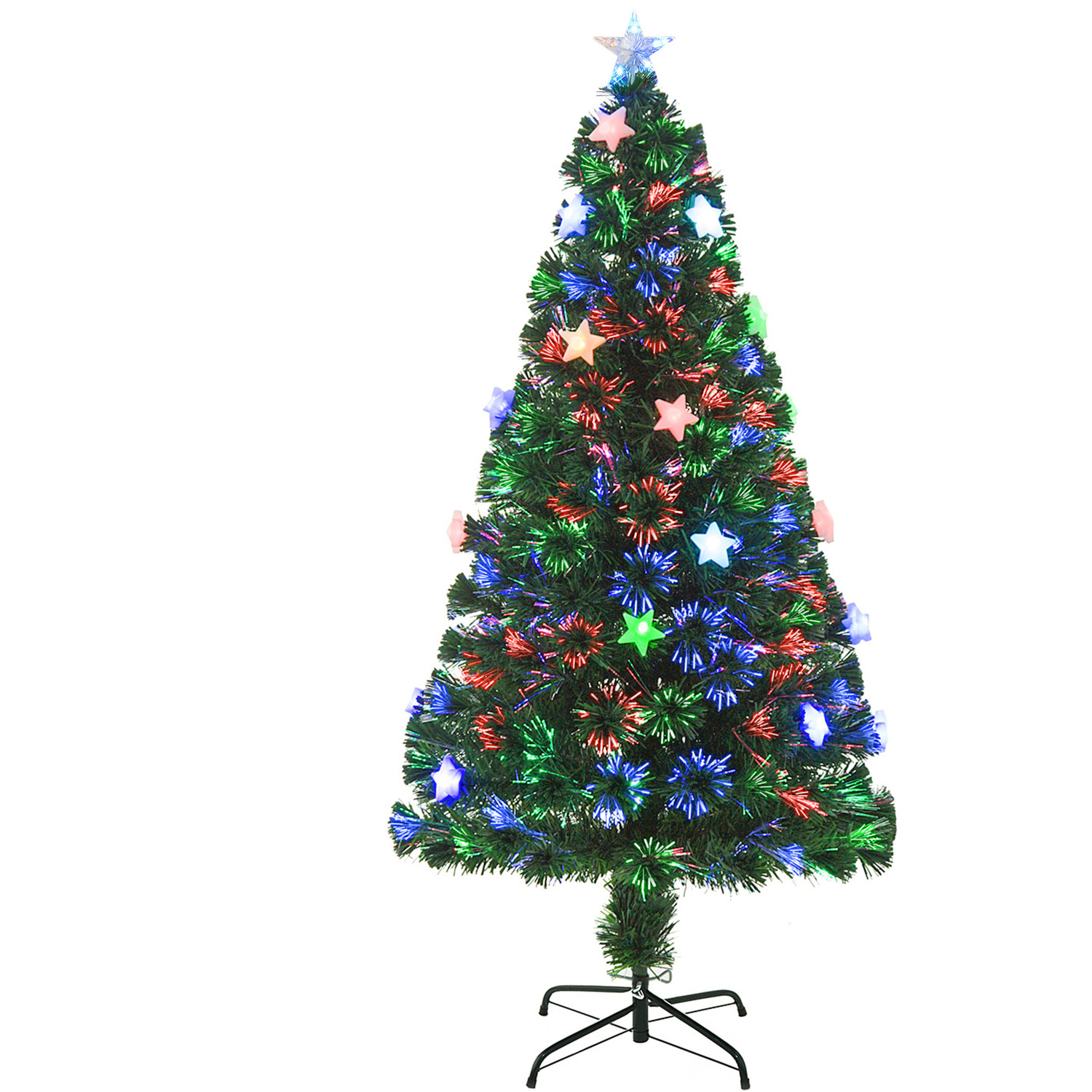 Aka 5Ft Pre-Lit Fibre Optic Christmas Tree With Star Led Lights ,Green