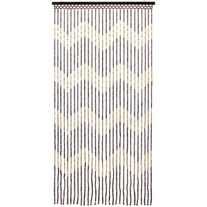 Provence Hanging Wooden Beaded Door Zig Zag Curtain Screen