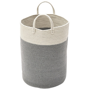Grey / 50cm Woven Basket Clothes Hamper Laundry Basket with Pom shot 1085732