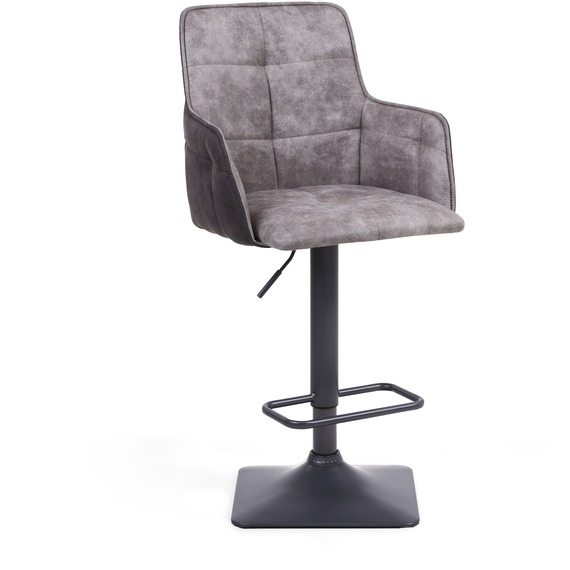 Pair Of Orion Suede Effect Light Grey Bar Stool