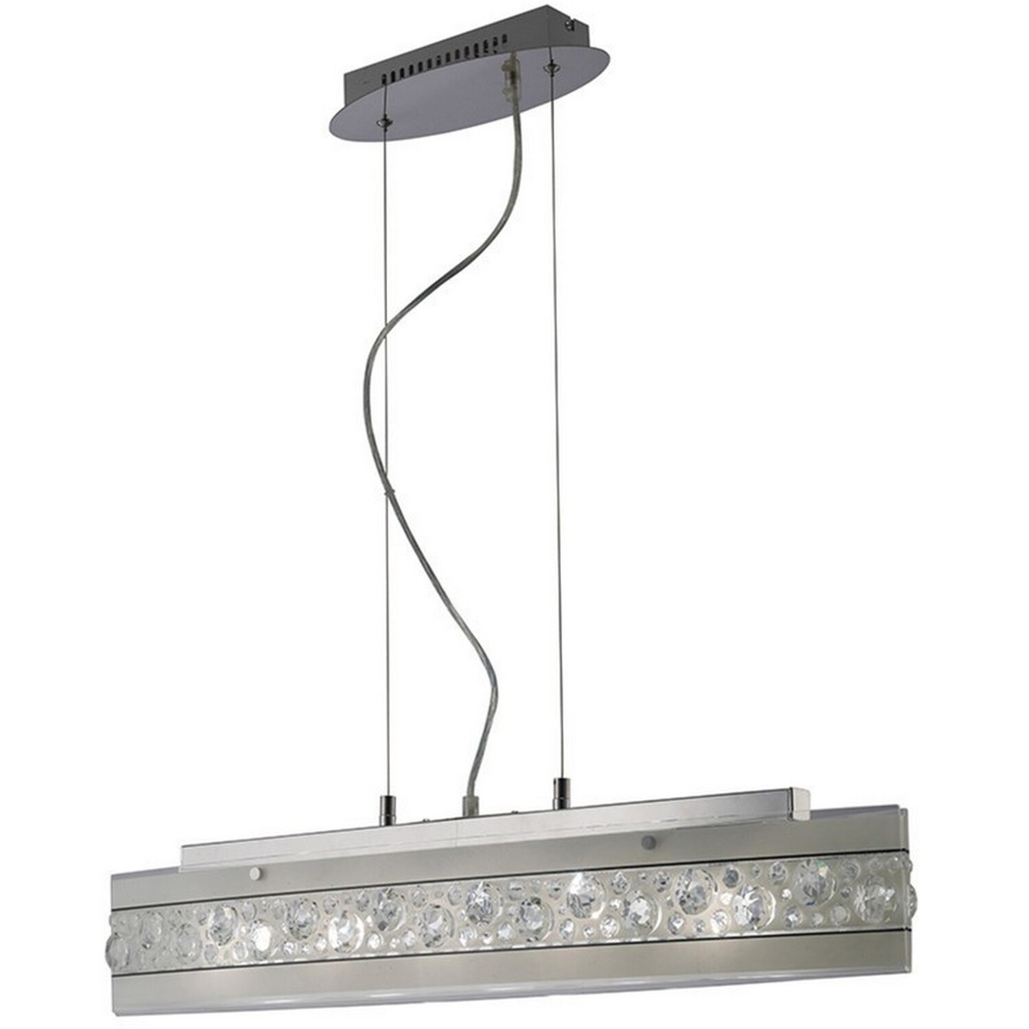 Inspired Cosmic Ceiling Pendant Bar 5 Light Polished Chrome, Glass, Crystal - Polished Chrome