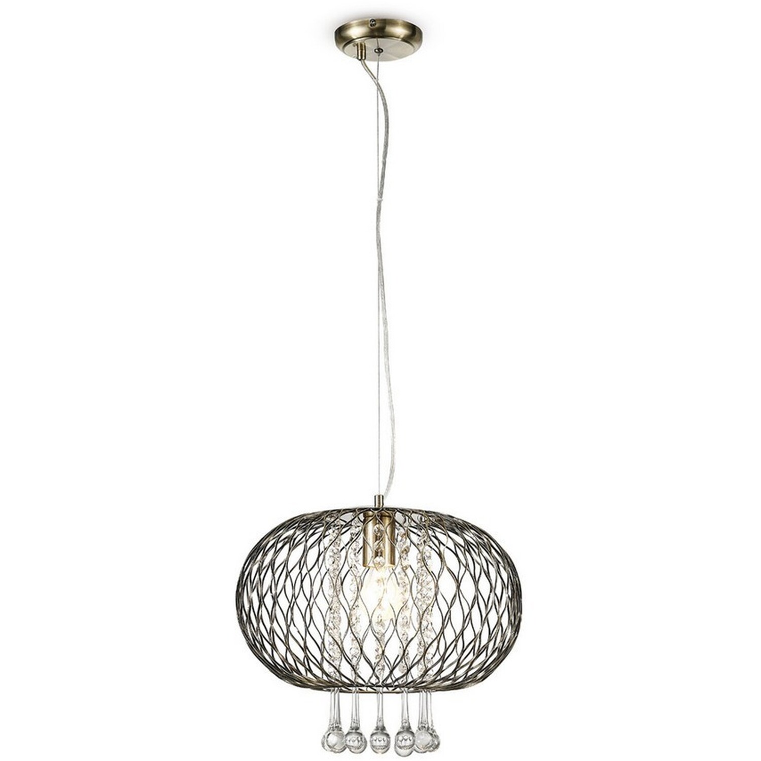 Chelsie Large Ceiling Pendant 1 Light Antique Brass, Clear Glass - Antique Brass