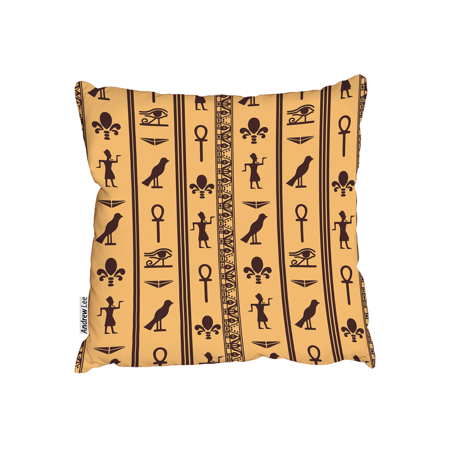Egyptian Eye Of Horus Cushion - Orange / 60cm