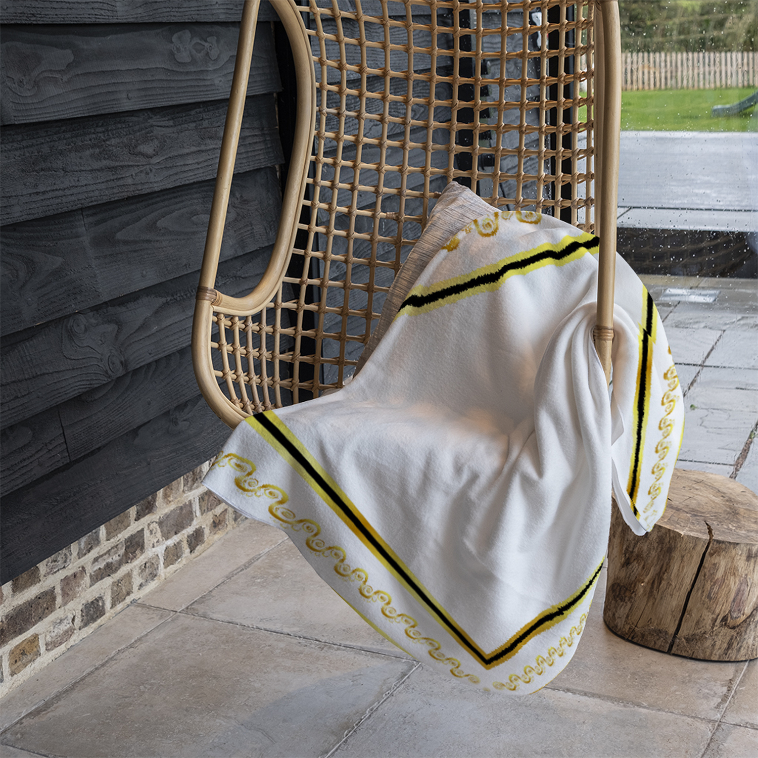Ancient Egyptian Gold Border Blanket - Gold