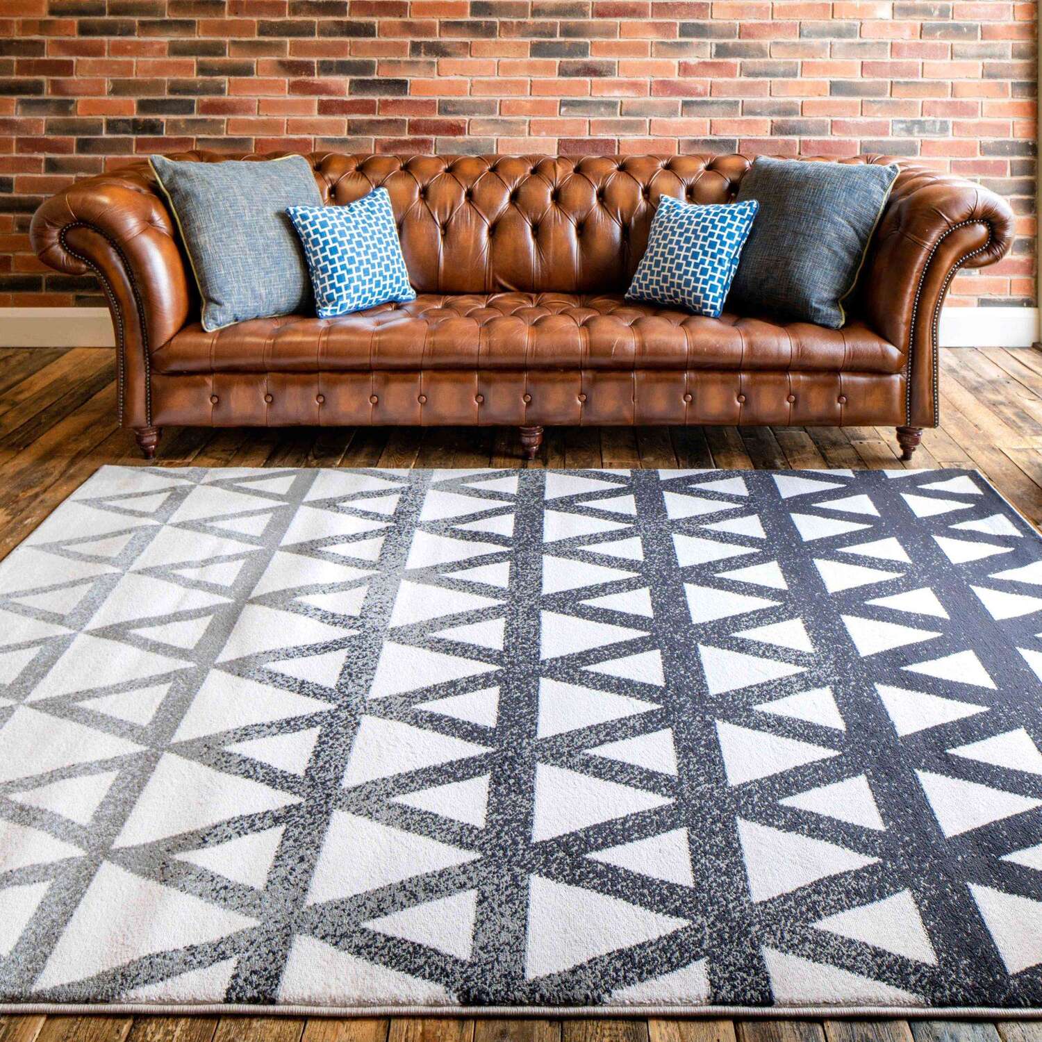 The Rug Wholesaler - Modern Grey Ombre Geometric Area Rug - Dallas - Grey / 7kg thumbnail